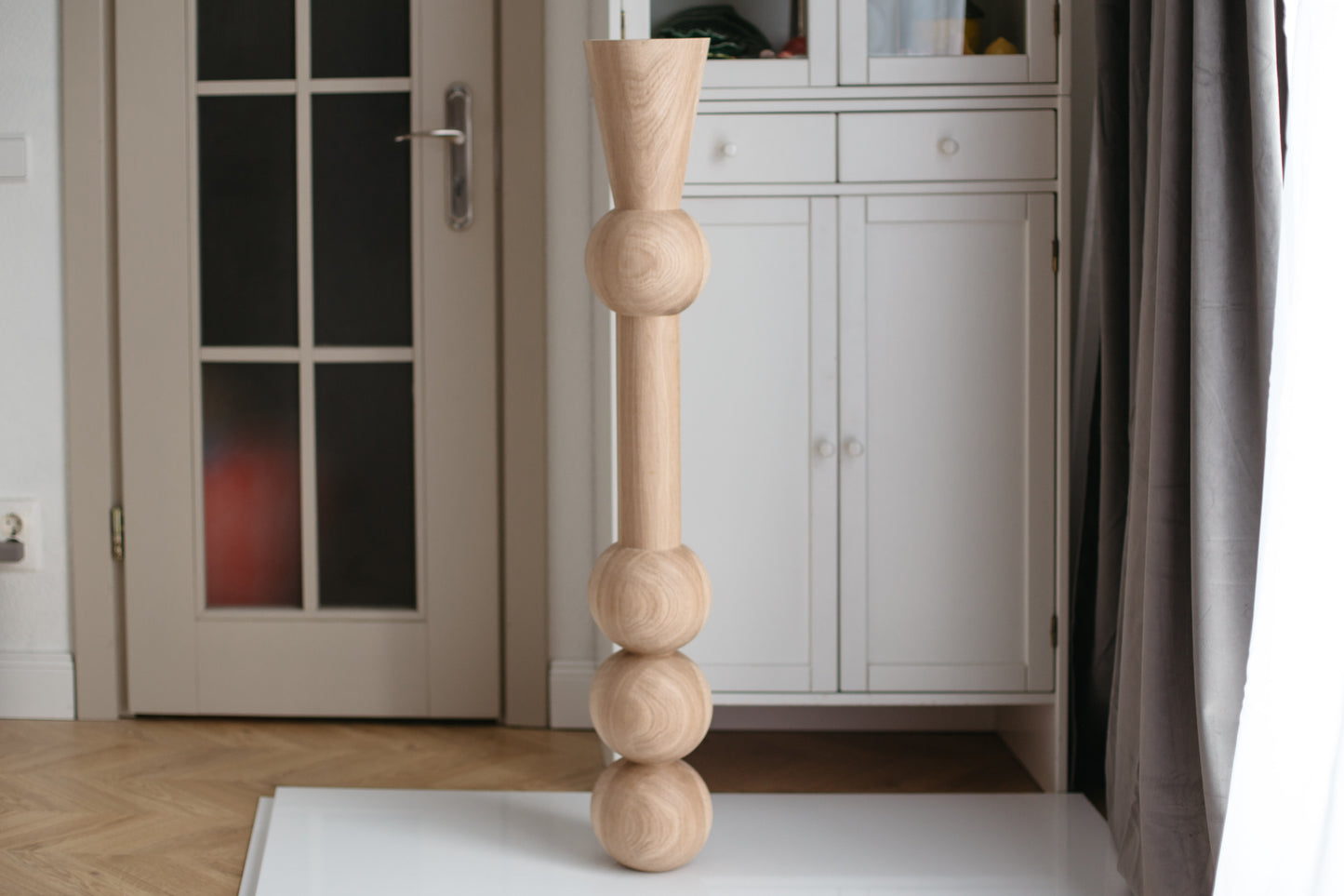 Tall Wooden Table & Bar Leg – Handmade Furniture Support, H1100 mm