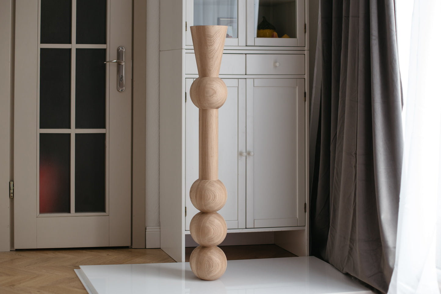 Tall Wooden Table & Bar Leg – Handmade Furniture Support, H1100 mm
