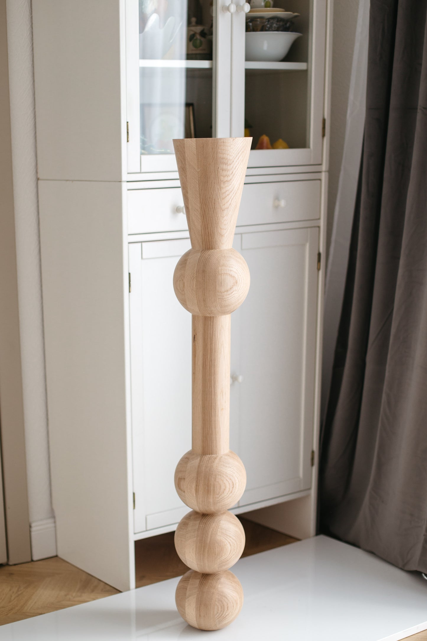 Tall Wooden Table & Bar Leg – Handmade Furniture Support, H1100 mm