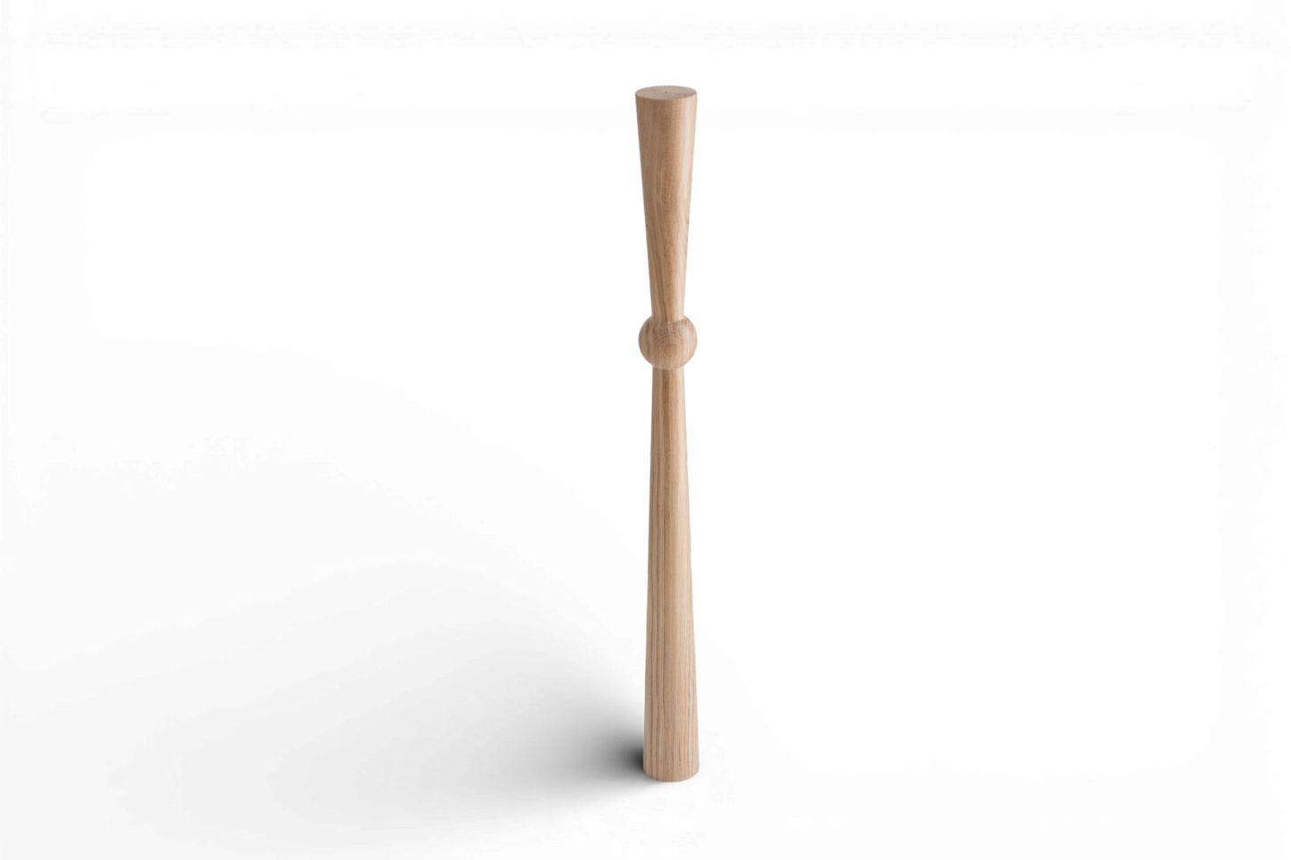 Wooden Table & Bar Leg with Center Sphere Detail – Lathe-Turned Design, H870 mm