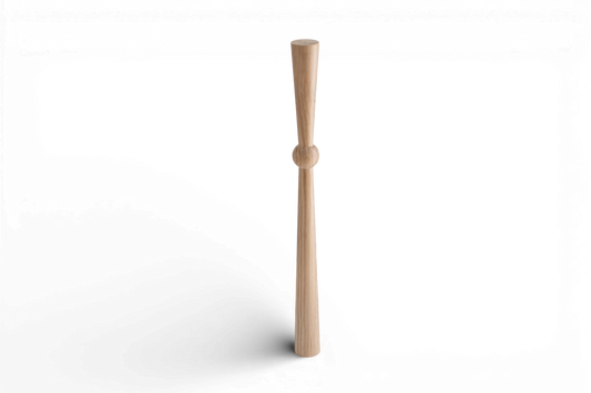 Wooden Table & Bar Leg with Center Sphere Detail – Lathe-Turned Design, H870 mm