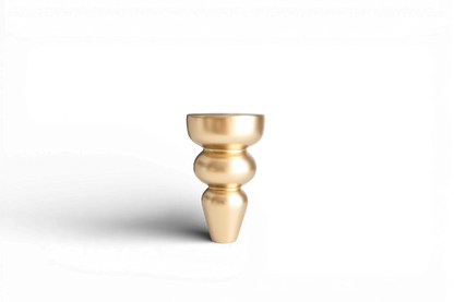 Birch Wooden Furniture Leg – Gold Matte Finish (IGM), H155 mm