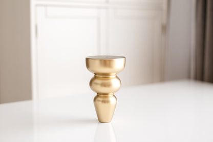 Birch Wooden Furniture Leg – Gold Matte Finish (IGM), H155 mm