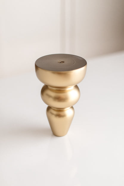 Birch Wooden Furniture Leg – Gold Matte Finish (IGM), H155 mm