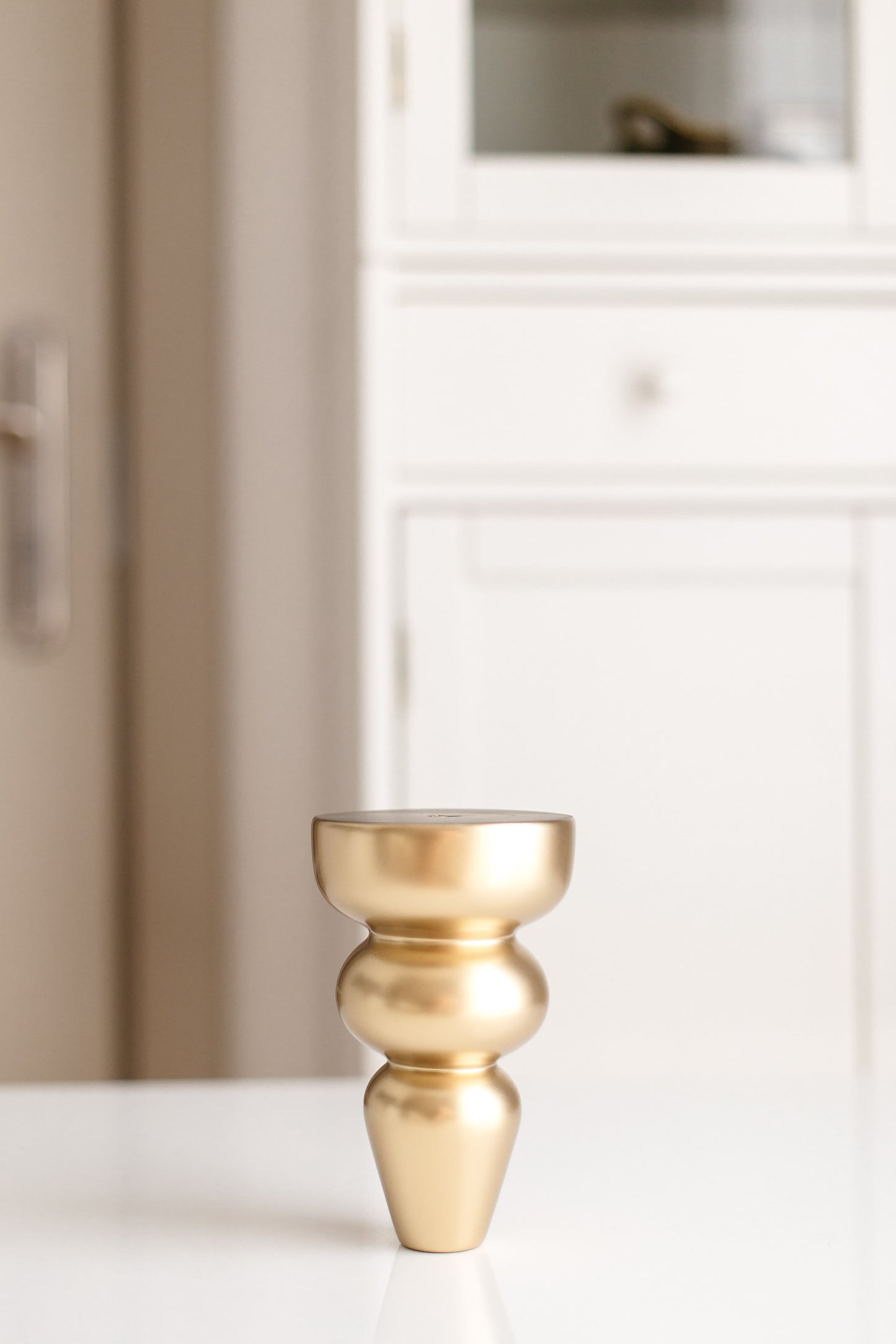 Birch Wooden Furniture Leg – Gold Matte Finish (IGM), H155 mm