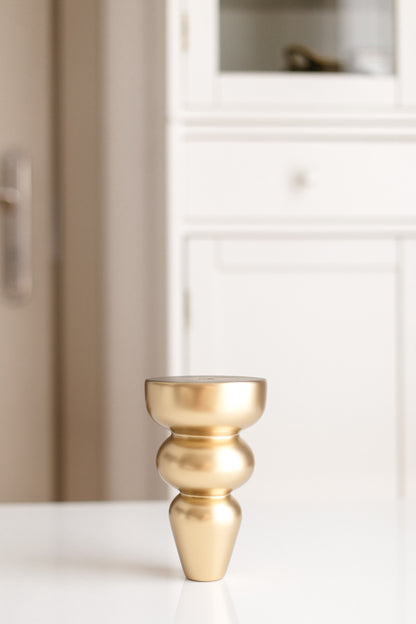 Birch Wooden Furniture Leg – Gold Matte Finish (IGM), H155 mm