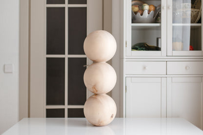 Wooden Table & Coffee Table Leg with Triple Sphere Detail – Handmade Design, H612 mm