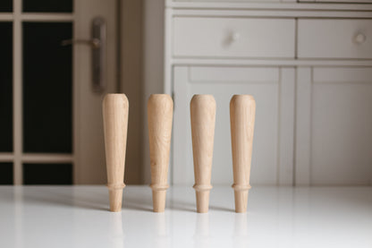 Wooden Furniture Legs – Classic Design, Handmade, H225 mm