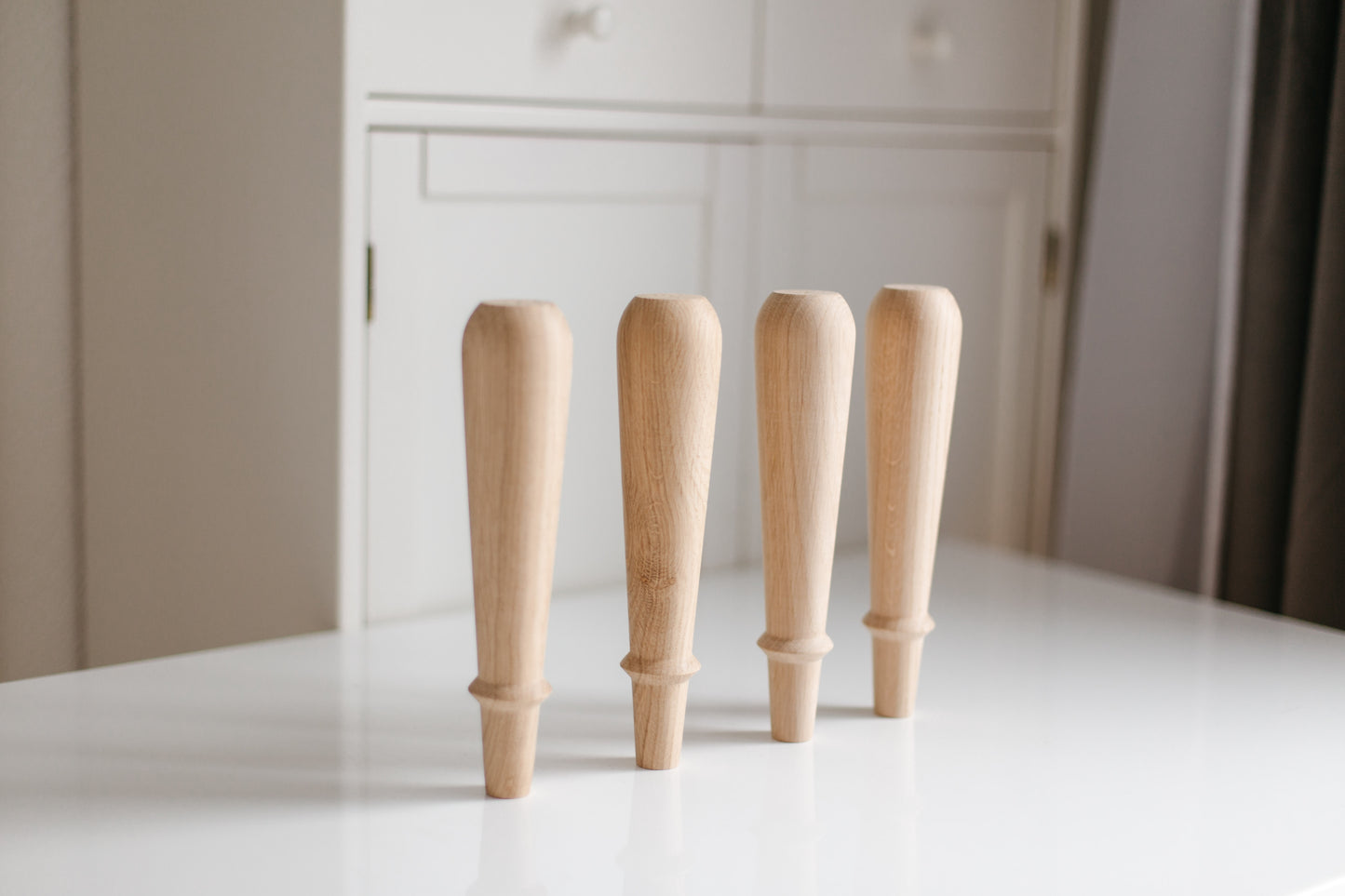 Wooden Furniture Legs – Classic Design, Handmade, H225 mm