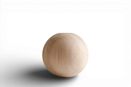 Round Turned Wooden Furniture Leg with Sphere Detail – Lathe-Turned Design, H170 mm