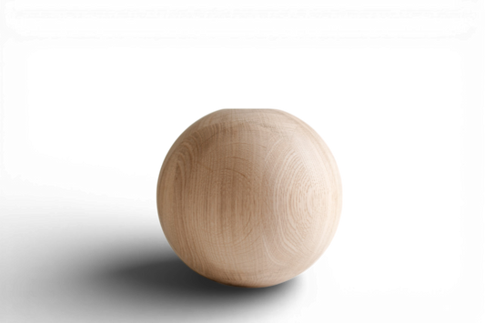 Round Turned Wooden Furniture Leg with Ball Detail – Lathe-Turned Design, H180 mm