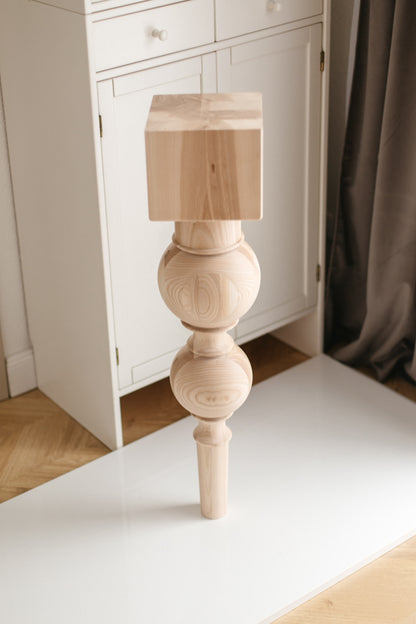 Wooden Breakfast Bar & Table Support Leg – Handmade Furniture Base, H890 mm
