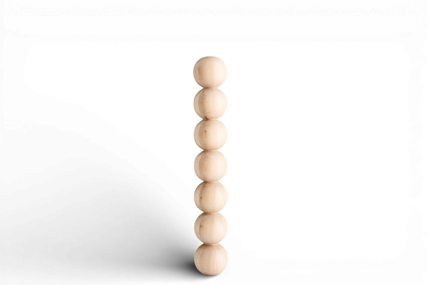Wooden Table & Bar Leg with Seven Sphere Details – Handmade Design, H574 mm