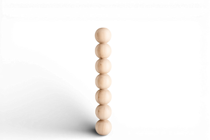 Wooden Table & Bar Leg with Seven Sphere Details – Handmade Design, H574 mm
