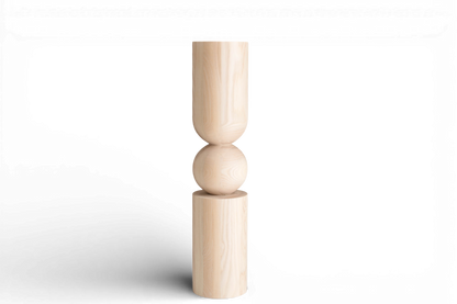 Wooden Table & Kitchen Island Leg with Center Sphere – Handmade Design, H902 mm