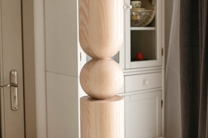 Wooden Table & Kitchen Island Leg with Center Sphere – Handmade Design, H902 mm