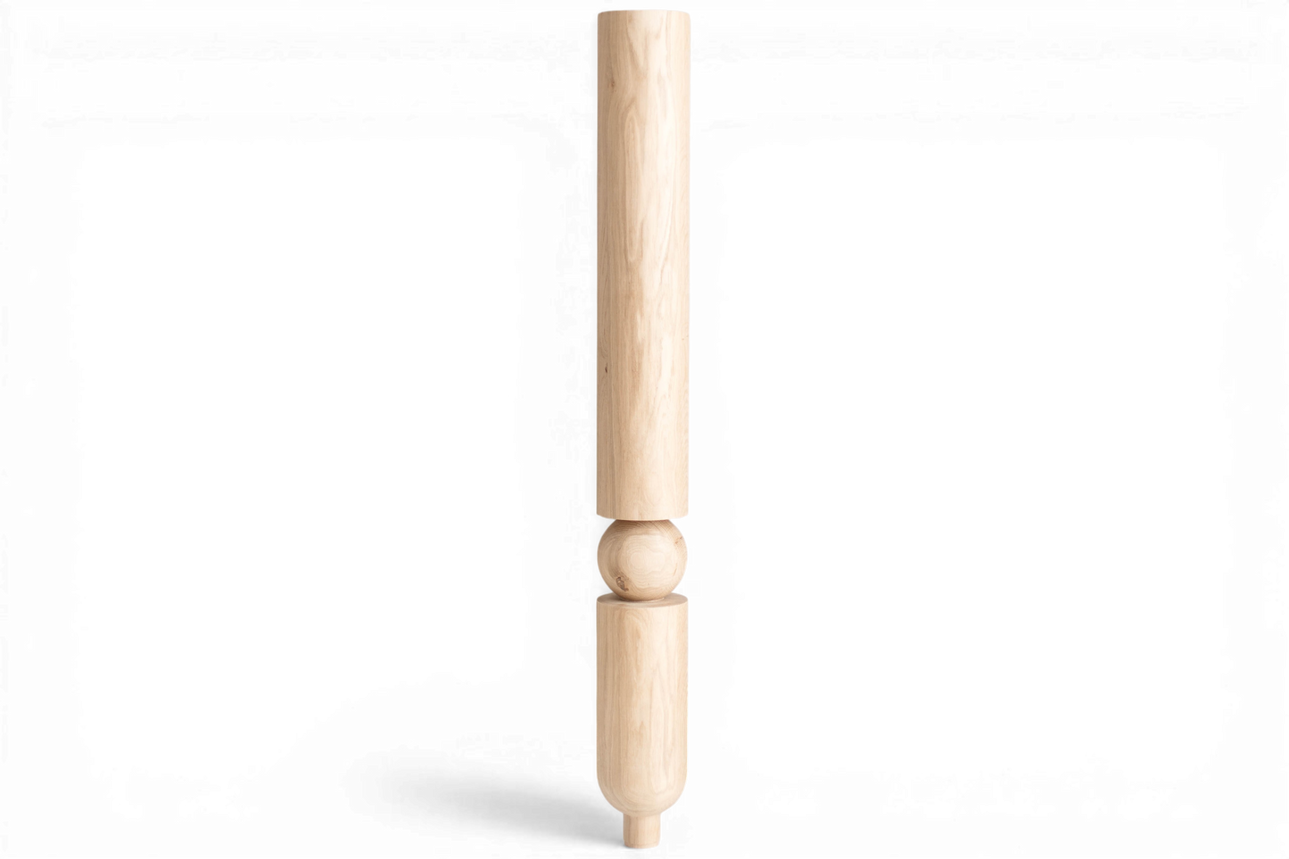 Turned Wooden Table Leg – Rounded Sphere, 1000 mm