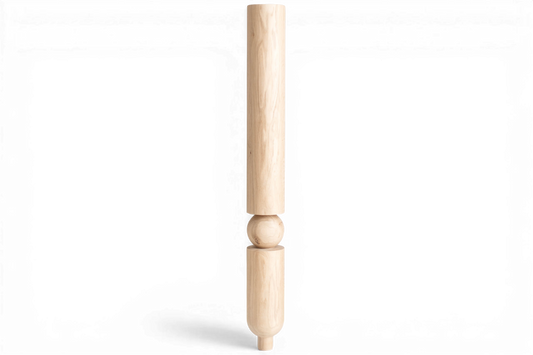 Turned Wooden Table Leg – Rounded Sphere, 1000 mm