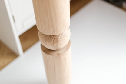 Turned Wooden Table Leg – Rounded Sphere, 1000 mm