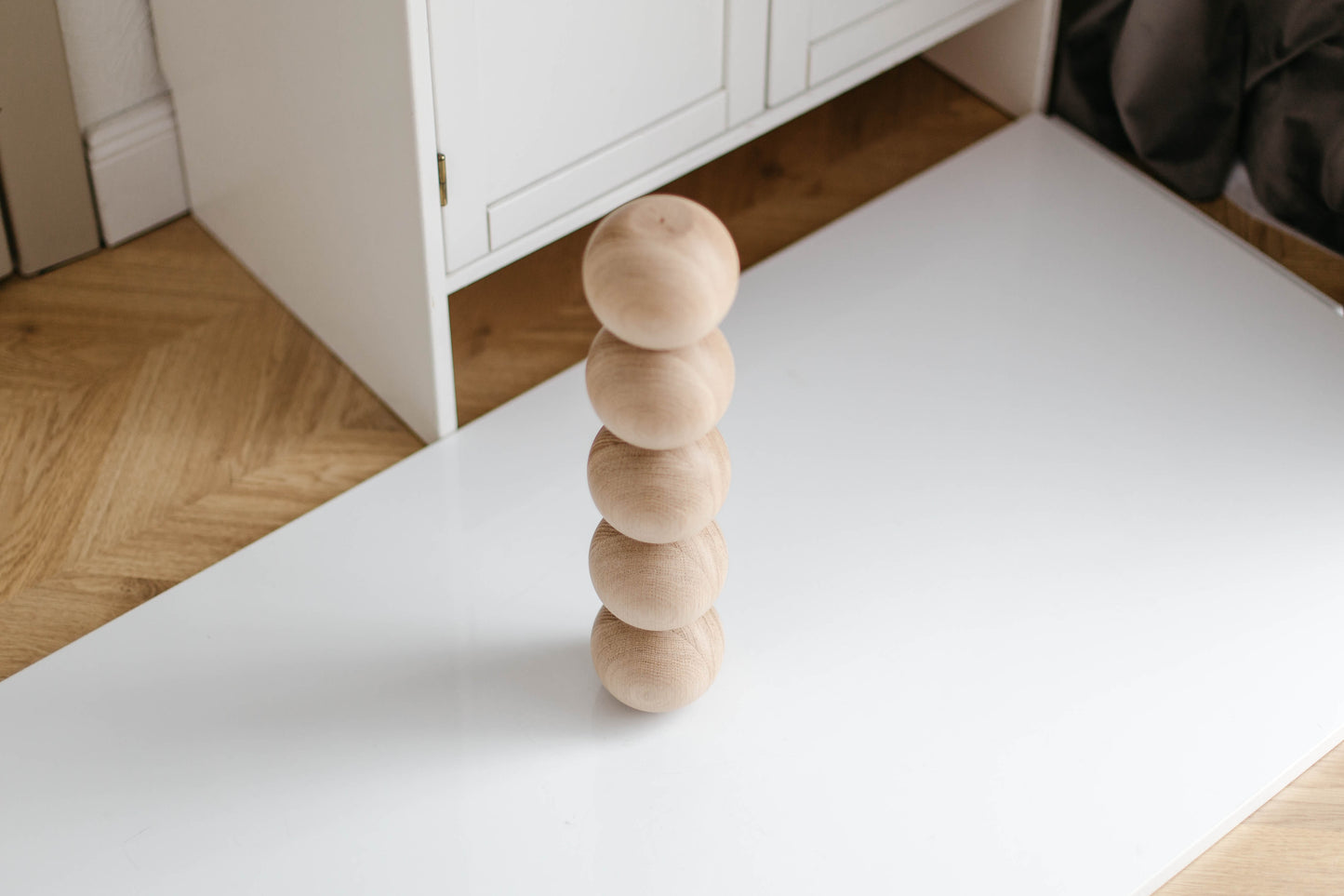 Wooden Table Leg – Five Sphere Turned Design, 409 mm