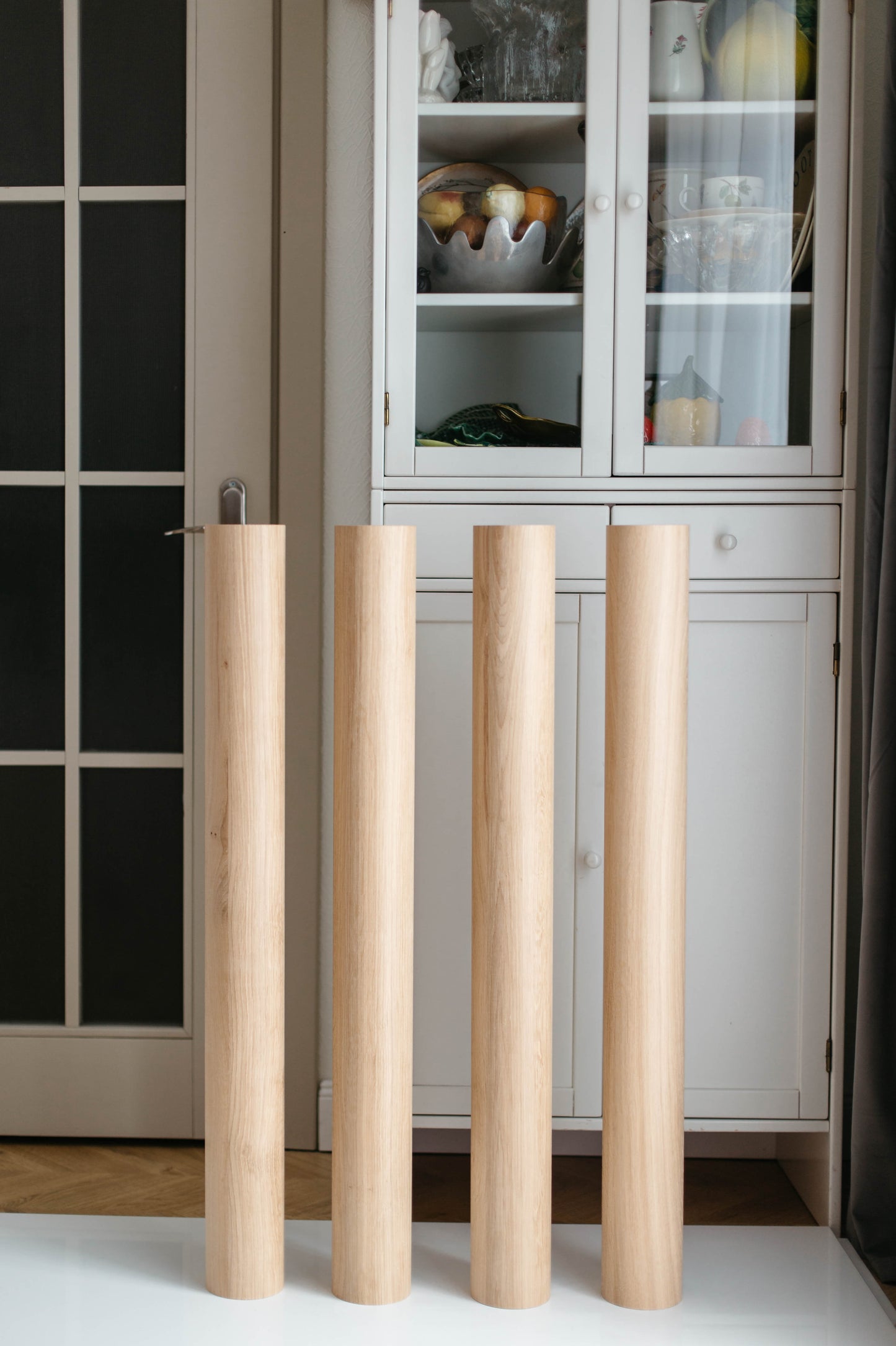 Solid Wood Furniture Legs – Handmade Straight Table Legs, Set of 4, H900 mm