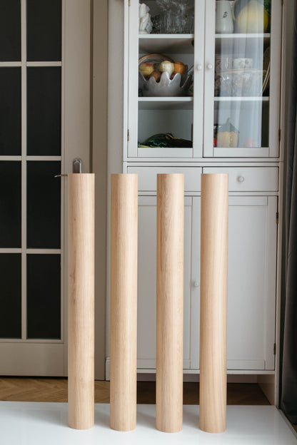Solid Wood Furniture Legs – Handmade Straight Table Legs, Set of 4, H900 mm