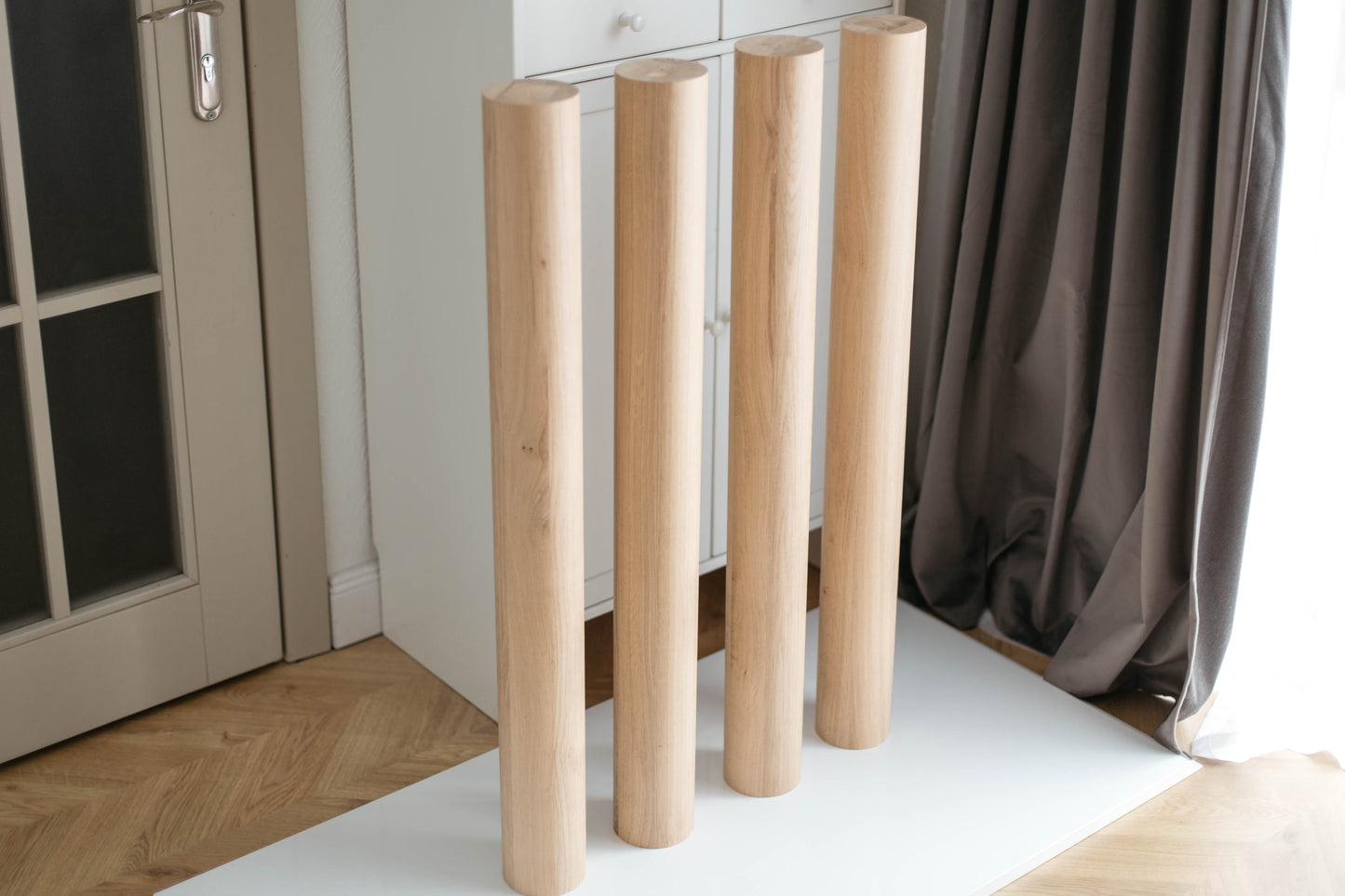 Solid Wood Furniture Legs – Handmade Straight Table Legs, Set of 4, H900 mm