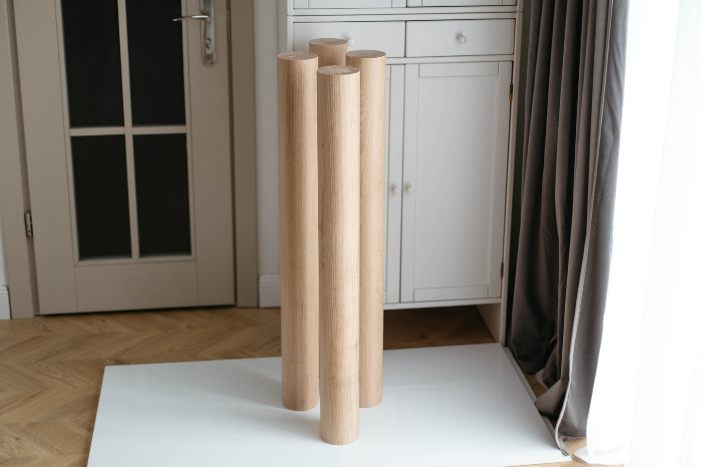 Solid Wood Furniture Legs – Handmade Straight Table Legs, Set of 4, H900 mm