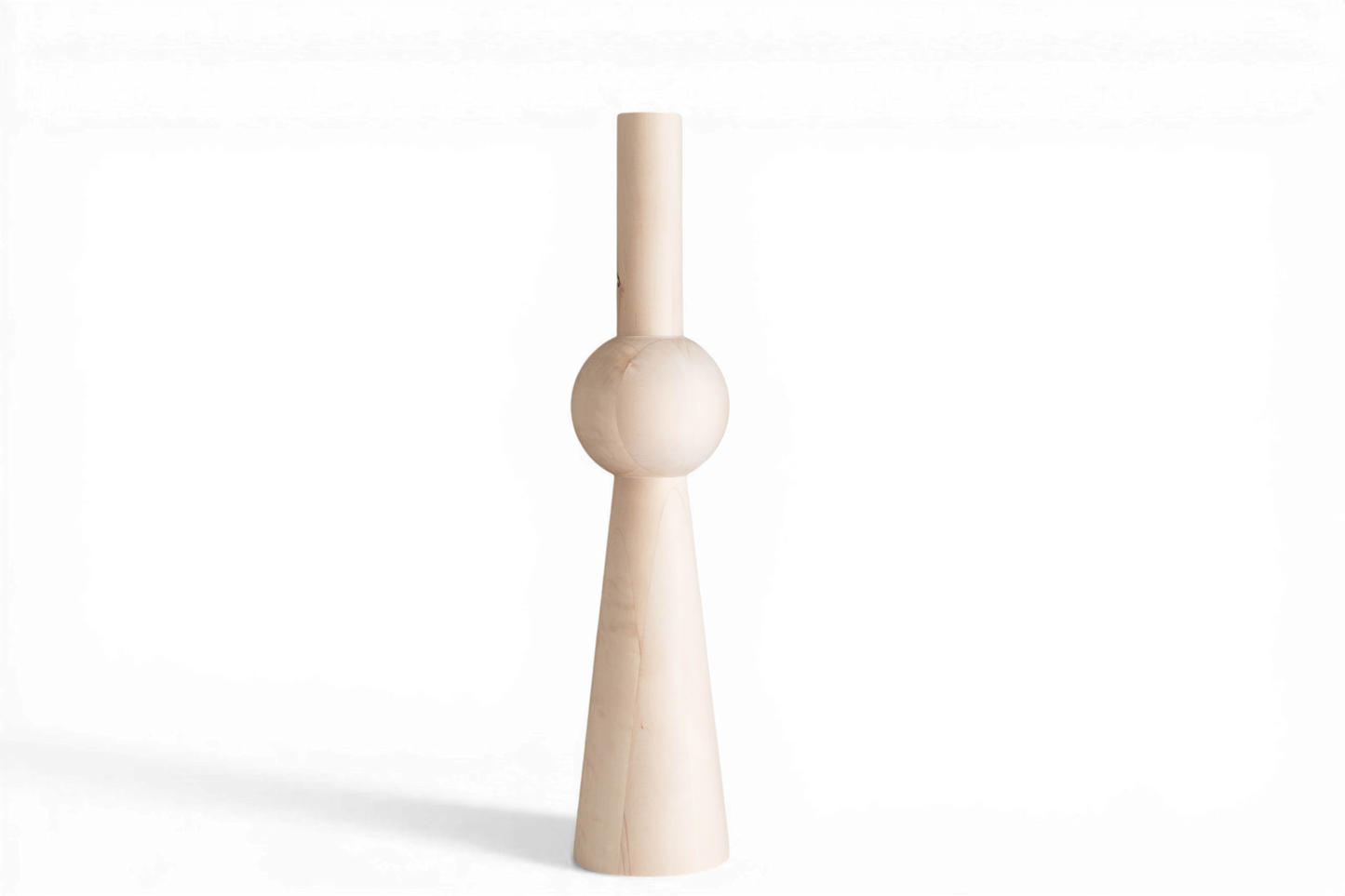Wooden Table & Kitchen Island Leg with Center Sphere – Handmade, H943 mm