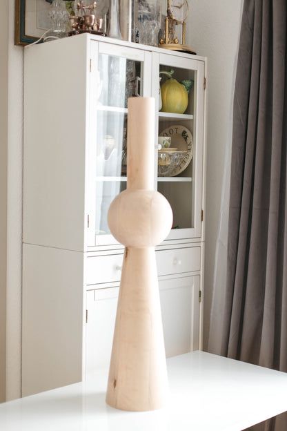 Wooden Table & Kitchen Island Leg with Center Sphere – Handmade, H943 mm