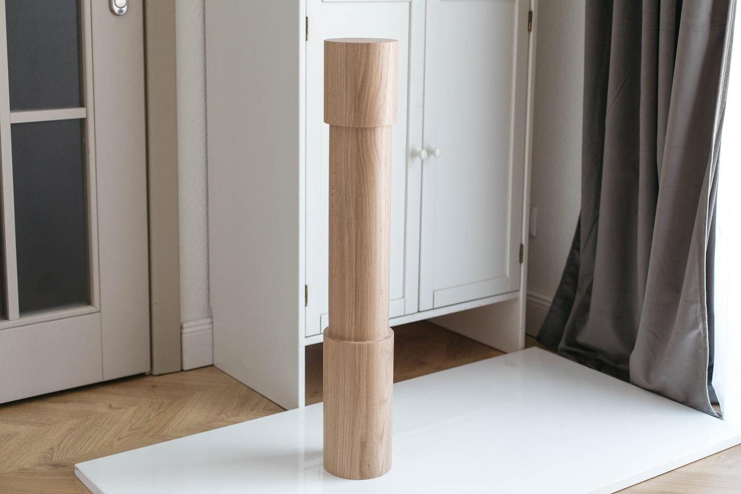 Wooden Table & Bar Leg – Lathe - Turned Design, H775 mm