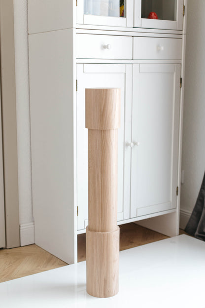 Wooden Table & Bar Leg – Lathe - Turned Design, H775 mm