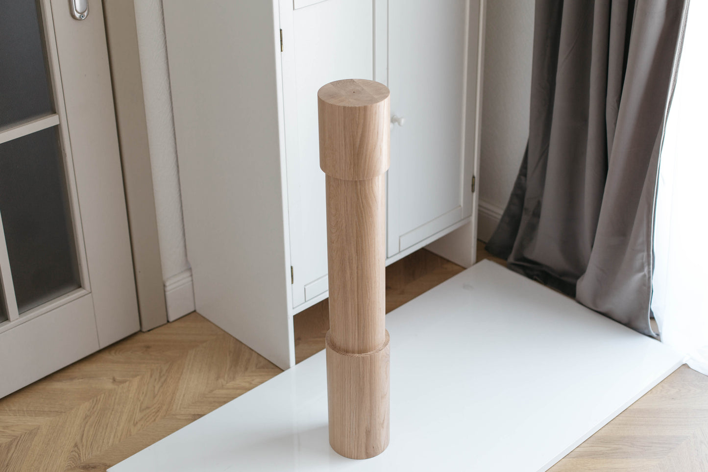 Wooden Table & Bar Leg – Lathe - Turned Design, H775 mm