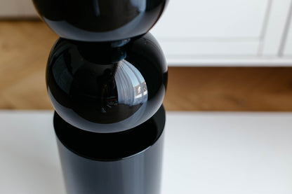 Black Gloss Birch Wood Furniture Leg for Kitchen Island – RAL9005, H690 mm