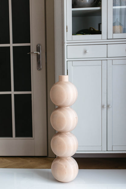 Wooden Furniture Leg with Four Sphere Details – Lathe-Turned Design, H770 mm