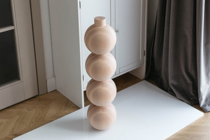 Wooden Furniture Leg with Four Sphere Details – Lathe-Turned Design, H770 mm