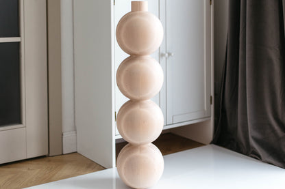 Wooden Furniture Leg with Four Sphere Details – Lathe-Turned Design, H770 mm