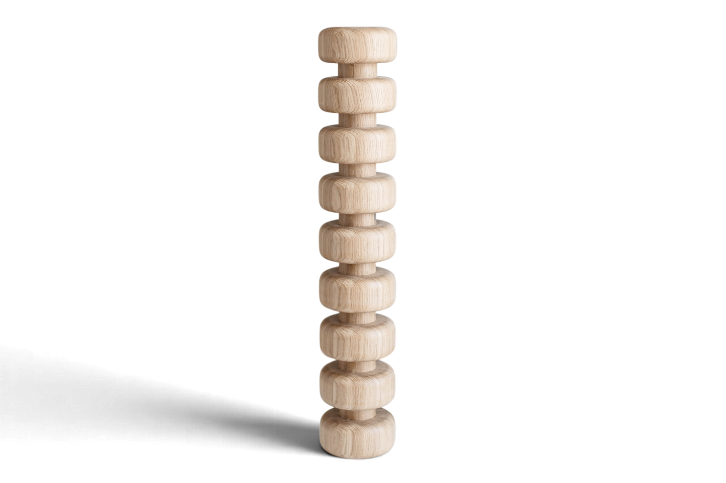 Stacked Wooden Kitchen Island Leg – Turned Wood Furniture Leg, H841 mm