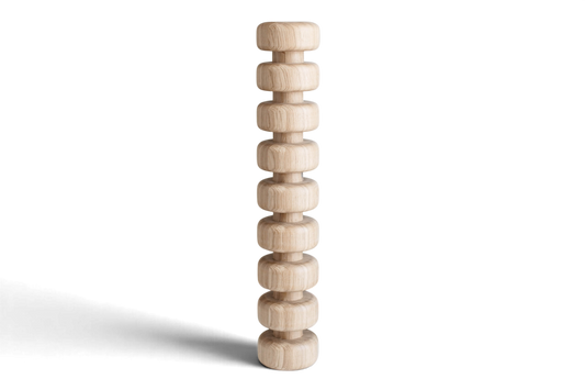 Stacked Wooden Kitchen Island Leg – Turned Wood Furniture Leg, H841 mm