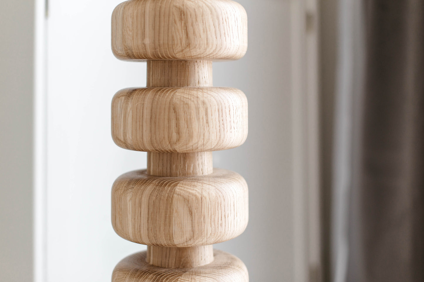 Stacked Wooden Kitchen Island Leg – Turned Wood Furniture Leg, H841 mm