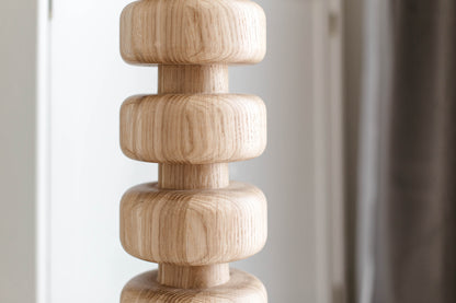 Stacked Wooden Kitchen Island Leg – Turned Wood Furniture Leg, H841 mm