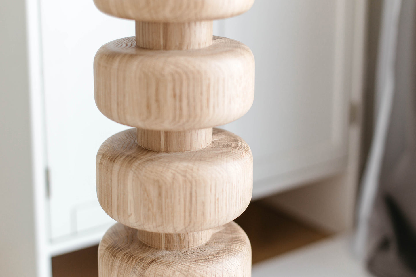 Stacked Wooden Kitchen Island Leg – Turned Wood Furniture Leg, H841 mm