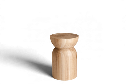 Handmade Wooden Block – Solid Wood with Elegant Round Details H300 mm