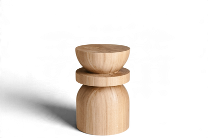 Handmade Wooden Block – Solid Wood with Elegant Sphere Detail H300 mm