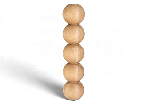 Wooden Furniture Leg with Five Sphere Details – Lathe-Turned Design, H890 mm