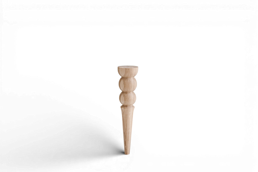Tapered Wooden Furniture Legs with Double Ball Detail – Lathe-Turned Design, H350 mm