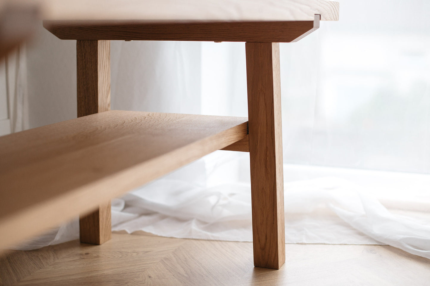 Scandinavian Style Wooden Coffee Table – Handmade Natural Oak Design