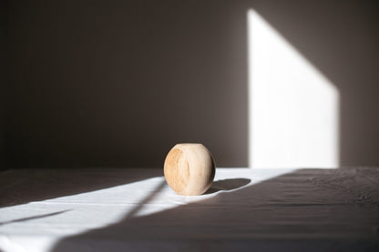 Round Turned Wooden Furniture Foot with Sphere Detail – Compact Design, H80 mm