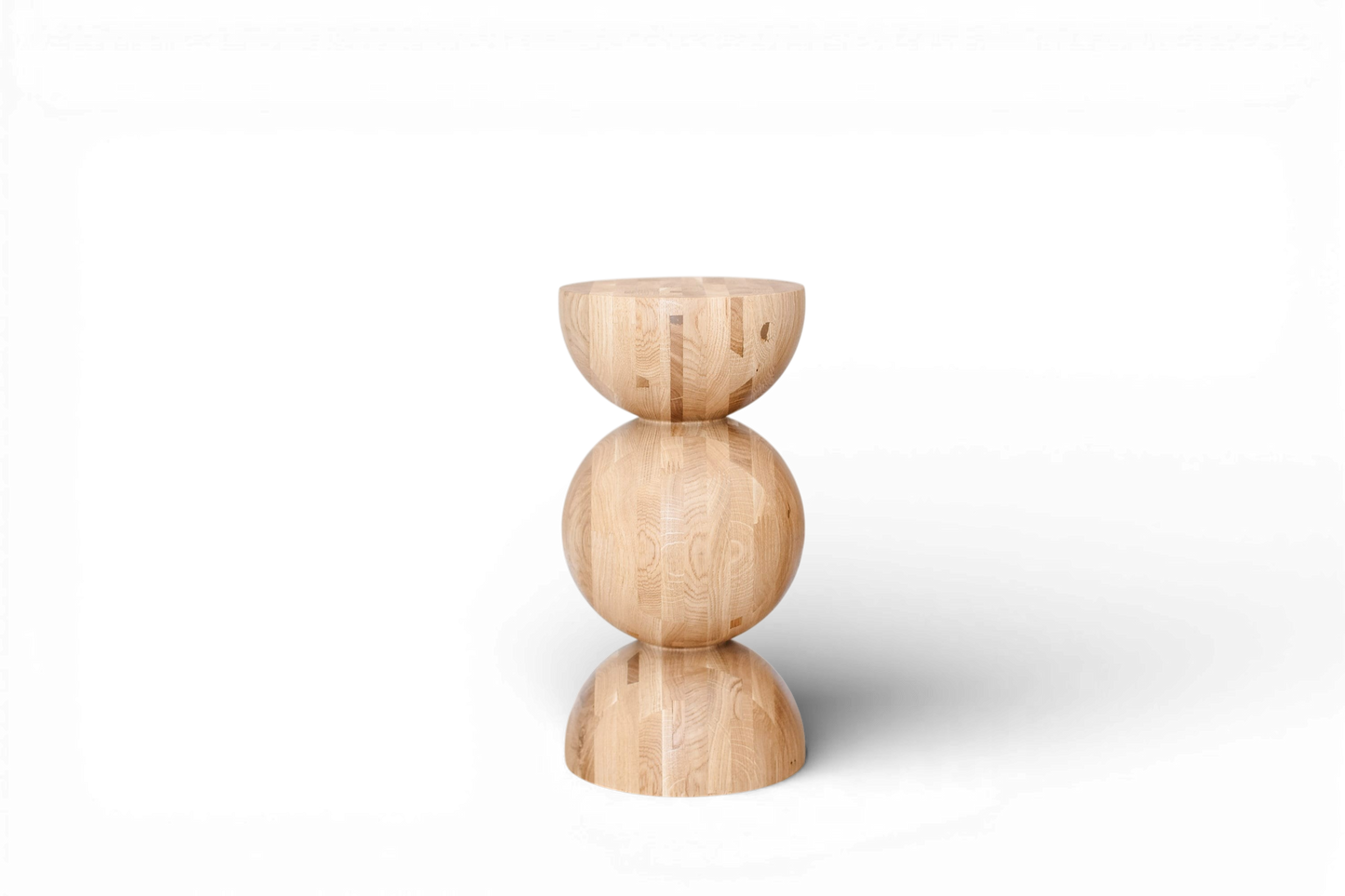 Handmade Wooden Nightstand – Solid Wood with Elegant Sphere Detail H400 mm