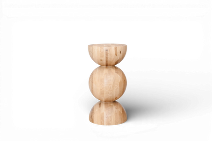 Handmade Wooden Nightstand – Solid Wood with Elegant Sphere Detail H400 mm
